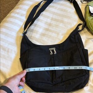 Black Shoulder Bag with Silver Accent